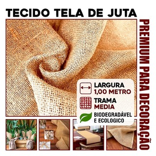 Tecido Tela Juta 1m Largura Tecido Natural Artesanato Decoração