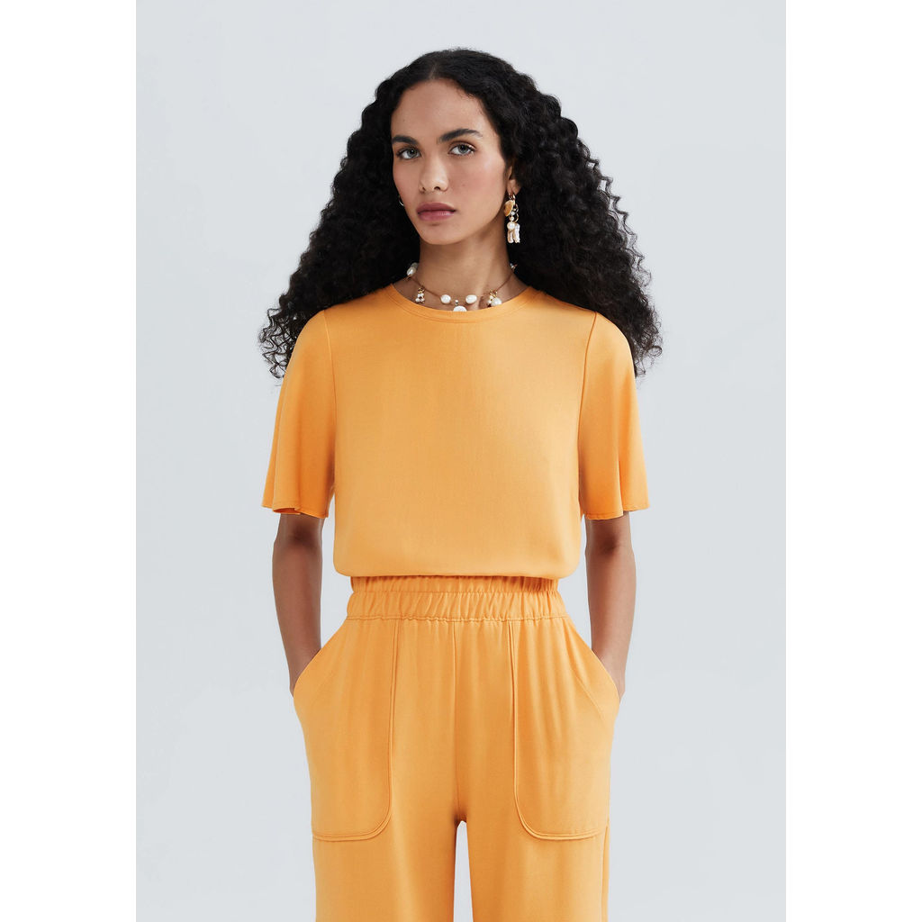 Blusa Feminina Manga Evasê Em Viscose Creponada em Oferta na Shopee