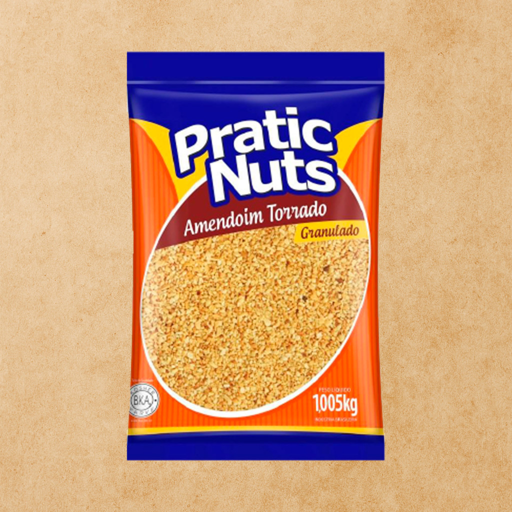 Amendoim Torrado Granulado Pratic Nuts 1,005KG Delicioso em Oferta na Shopee