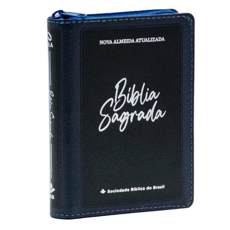 Bíblia Sagrada | NAA | Letra Maior | Com Zíper | Azul e Preta em Oferta na Shopee