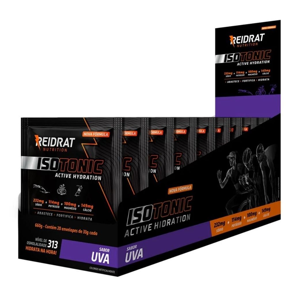 Isotônic Caixa com 20 Unidades de 33g Reidrat Nutrition Uva em Oferta na Shopee
