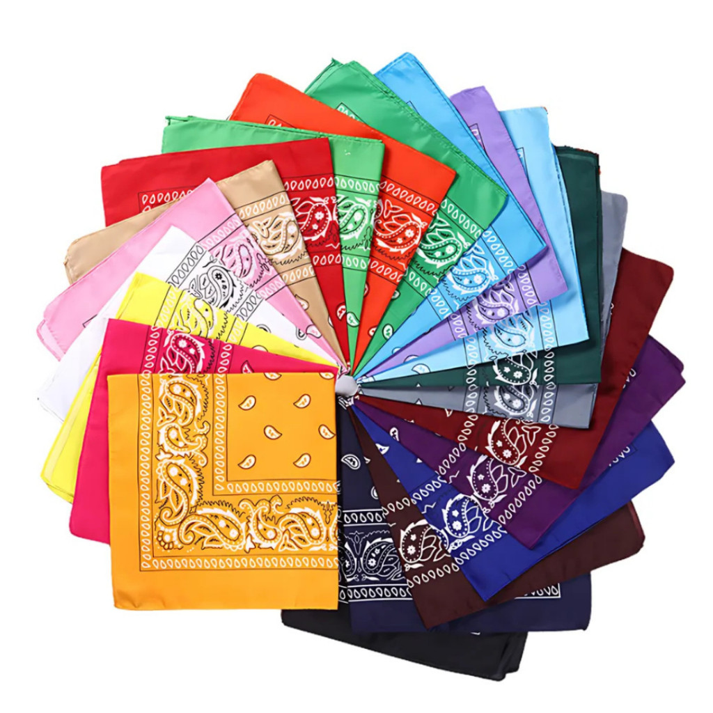 Bandana Lenço Estampada 55x55 Acessório Versátil Várias Cores em Oferta na Shopee