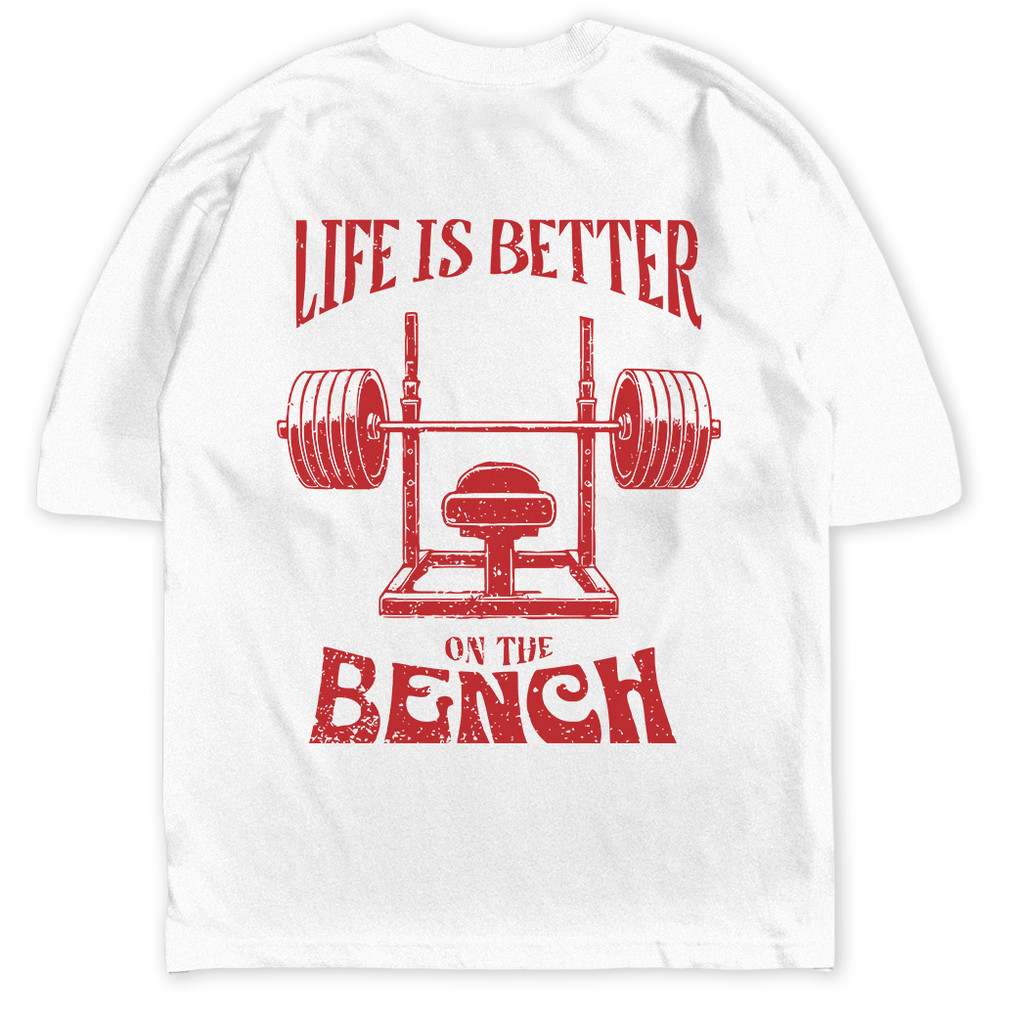 Camiseta Oversized Life Is Better On The Bench Academia Streetwear Harajuku Aesthetic Camisa Unissex