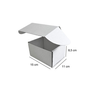 389b - Kit 25 Caixas de Papelão 15x11x8,5cm Branca para Correios, Sedex, Envios - Corte e Vinco Encaixe em Oferta na Shopee