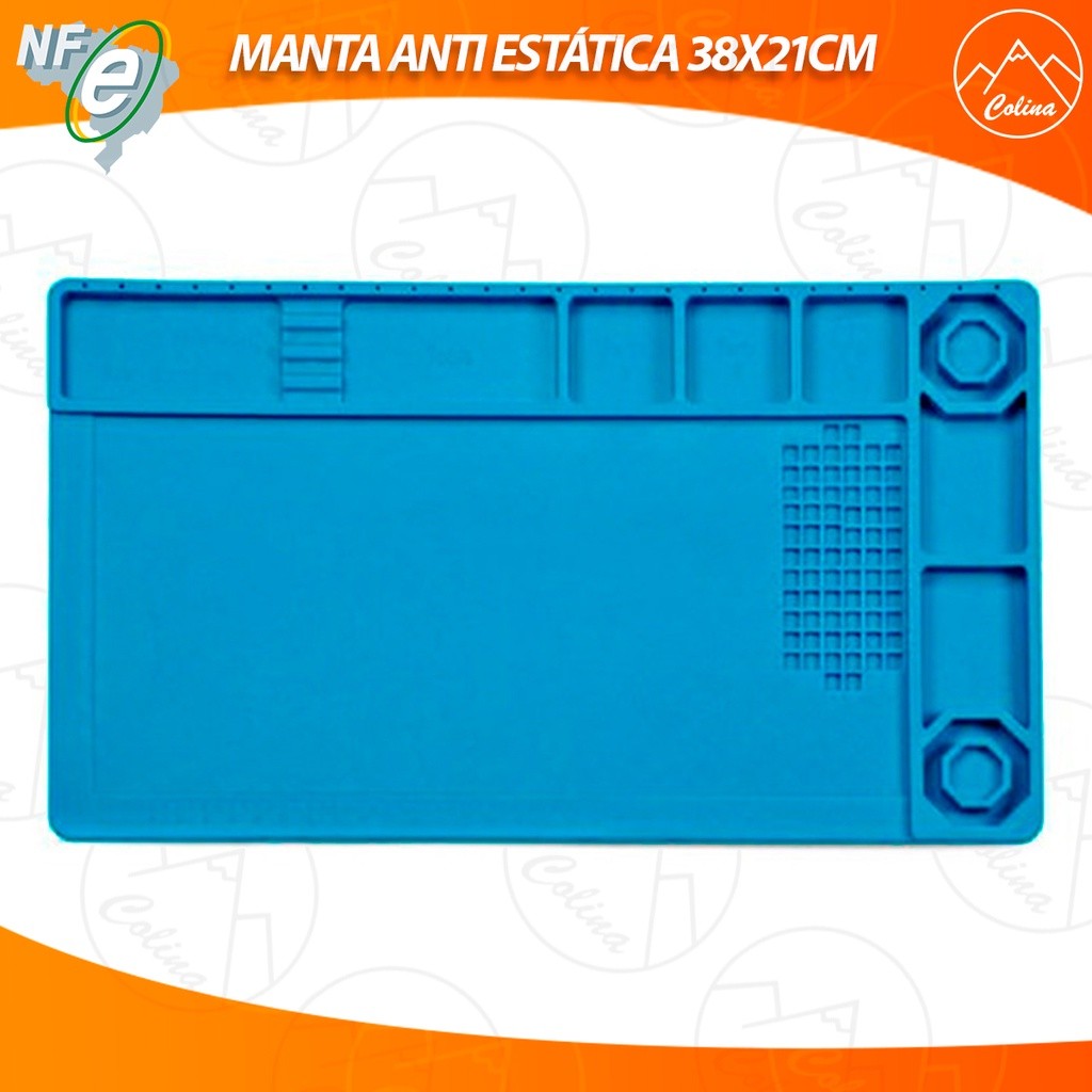 Tapete Manta Magnética Anti-Estática Silicone Bancada - 380x210mm Bancada de Trabalho Retrabalho Solda Troca de Tela
