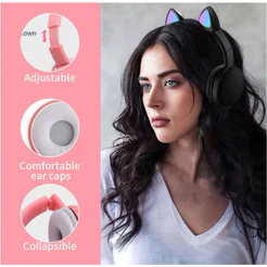 Fone Gatinho Sem Fio Bluetooth Headphone Gatinho Led Sem Fio