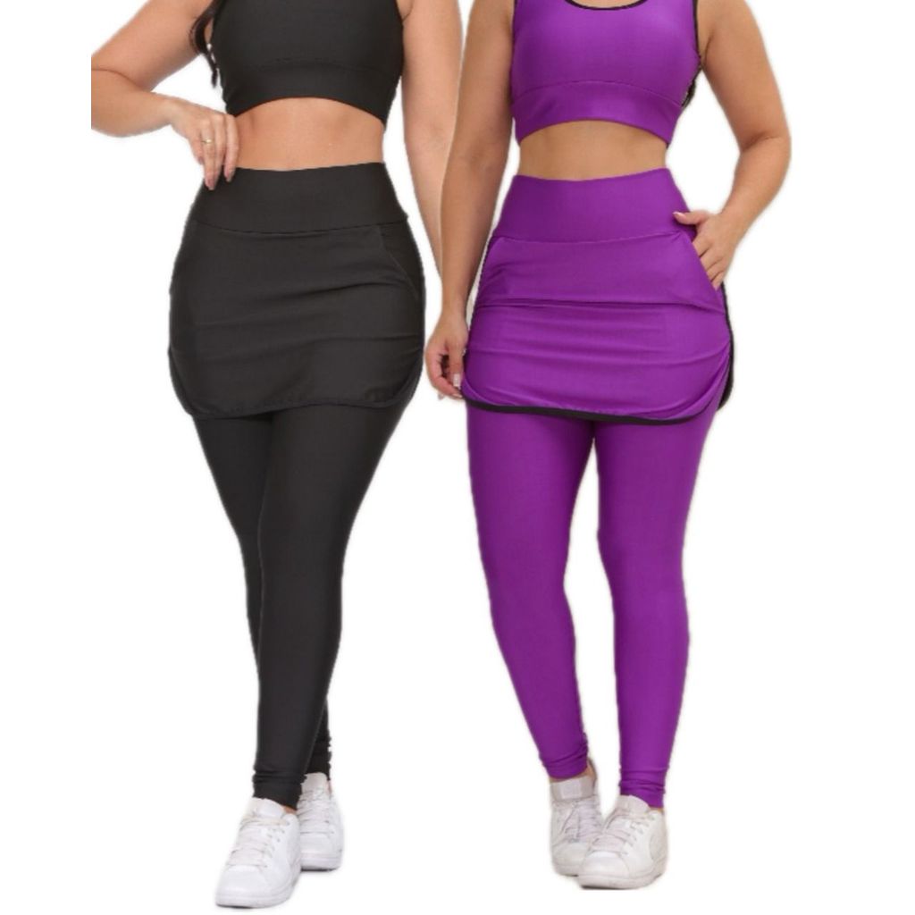 Kit Legging Moda Evangélica Fitness Academia 2 Legging