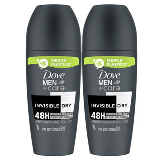 Kit 2 Desodorante Dove Men + Care Invisible Dry  Roll-on Antitranspirante 48h com 50ml em Oferta na Shopee