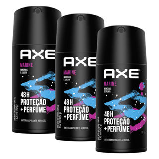 Kit 3 Desodorante Antitranspirante Axe Marine Aerossol 152ml em Oferta na Shopee
