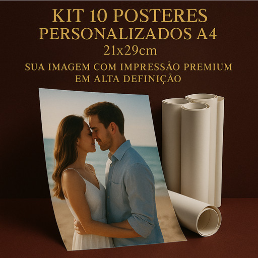 Kit 10 Pôsteres Premium com a imagem que desejar – Impressão A4 21x29cm em Alta Definição em Oferta na Shopee