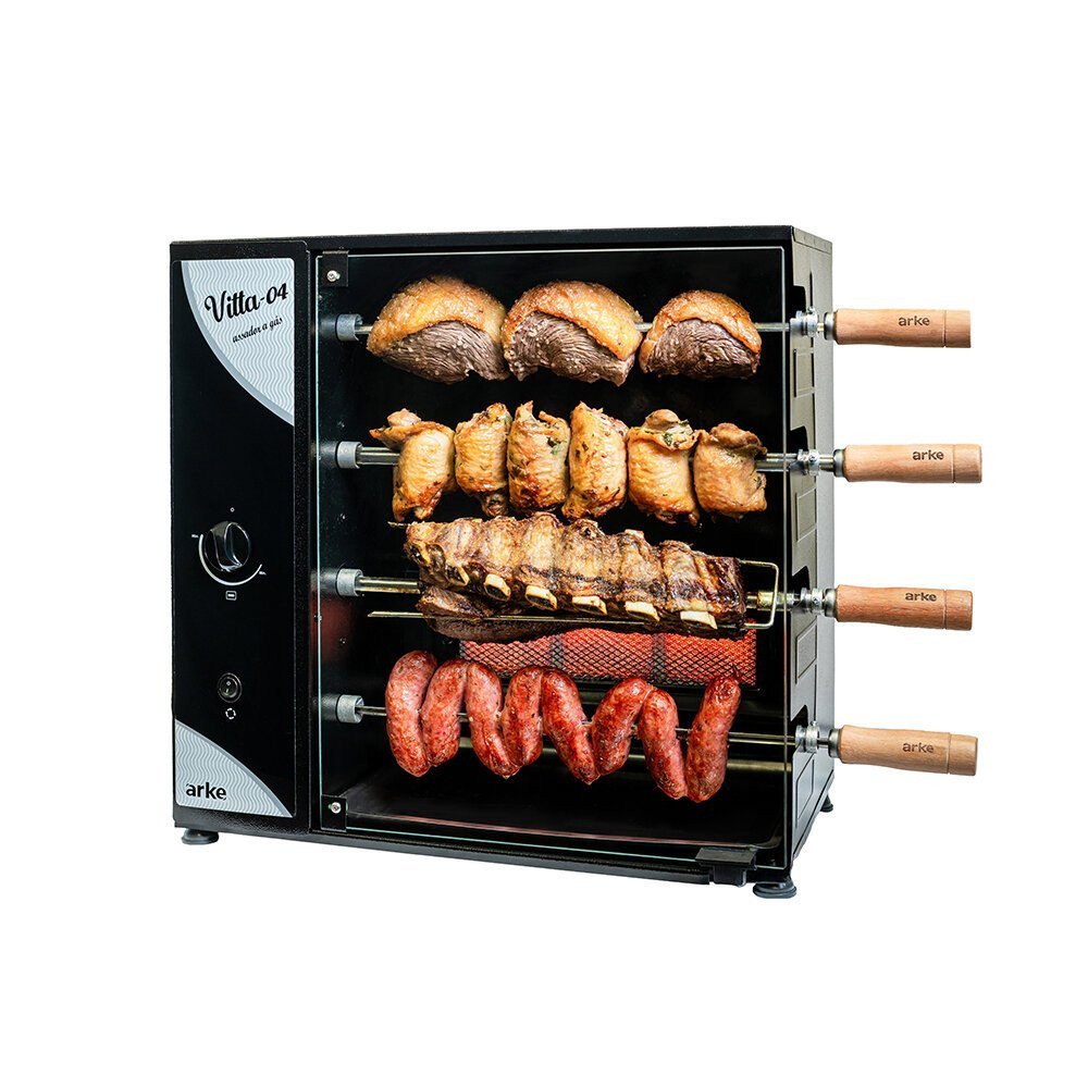 Churrasqueira Elétrica e a Gás Rotativa Arke  Vitta-04 em Oferta na Shopee