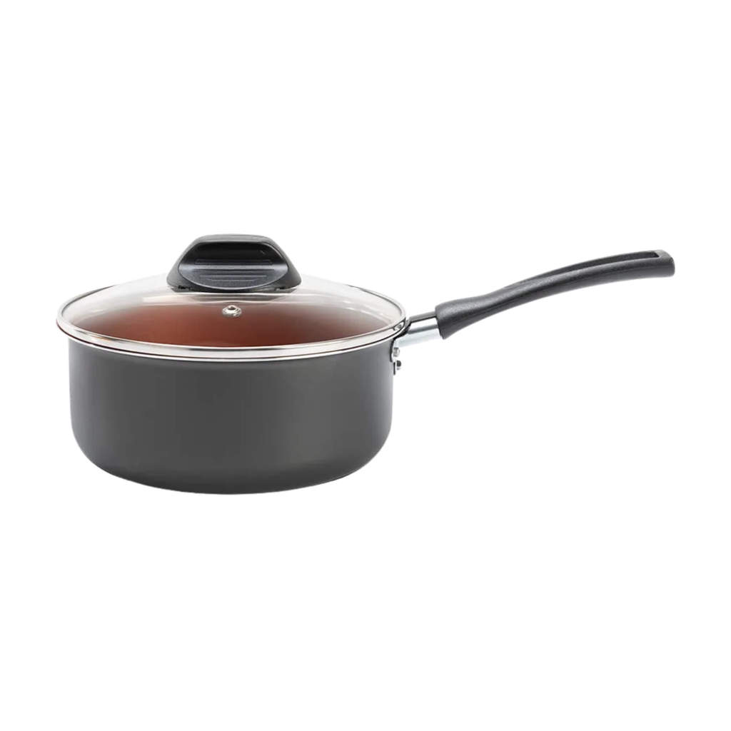 Panela c/ Tampa 16cm 1,3L Revestimento Antiaderente Cinza Range Linha Topázio Brinox - 7233/356 em Oferta na Shopee