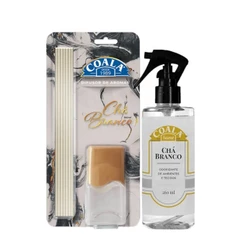 KIT SPRAY ODORIZANTE 260ML + DIFUSOR DE AROMAS COALA CHÁ BRANCO 100ML
