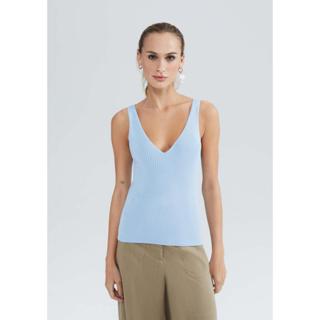 Regata Feminina Decote V Em Tricô Leve em Oferta na Shopee