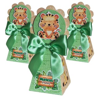 10 pirâmide personalizada tema Safári baby Menino 2- kit festa - lembrancinha infantil em Oferta na Shopee