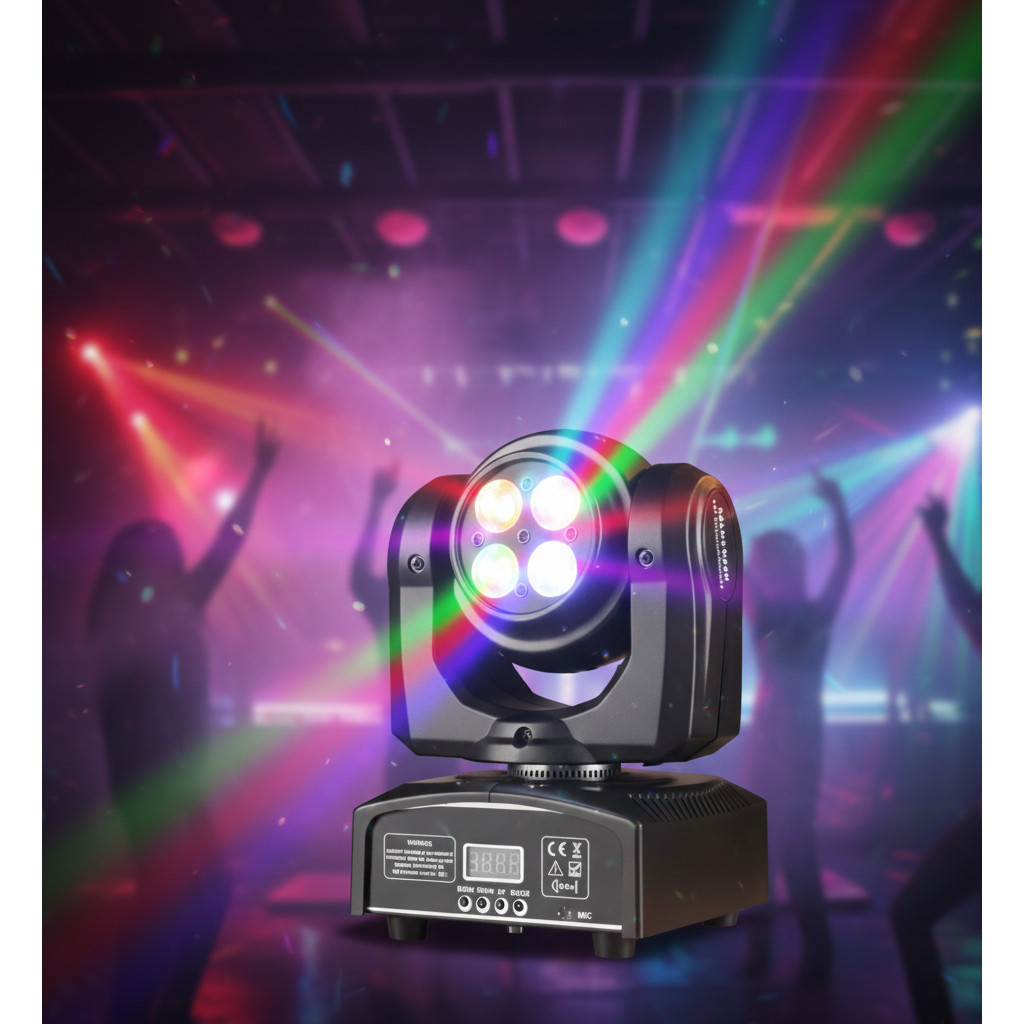 Moving Head LED 5x10W RGBW 4 em 1 Profissional DMX512 Pan 540° Tilt Infinito Automático Som Canhão LED Iluminação Festa