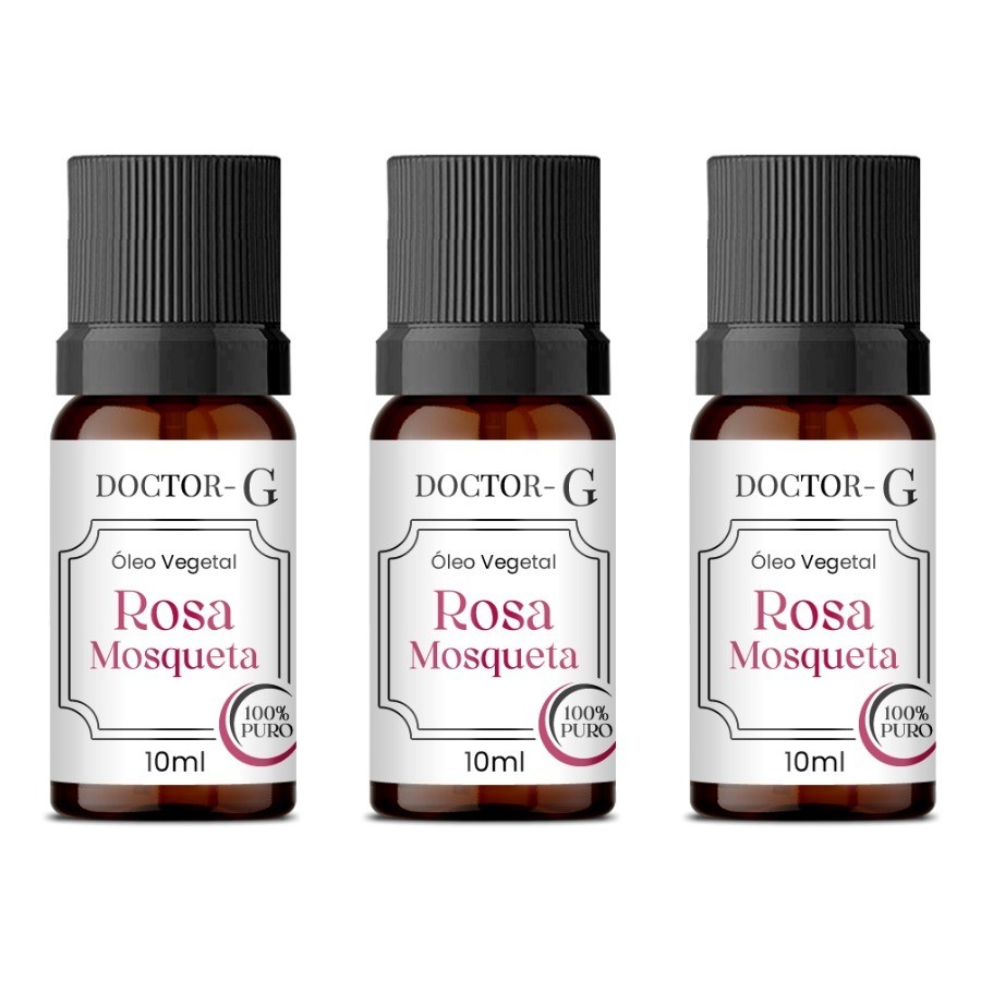 KIT 3 Óleo Vegetal de Rosa Mosqueta 100% Puro | Elimina Manchas, Anti Estrias e Celulites 10ml