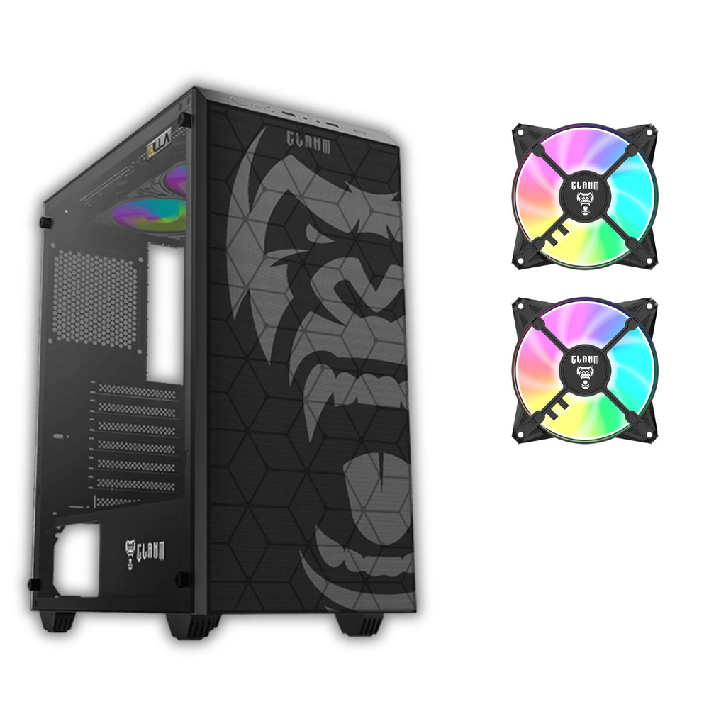 Gabinete Gamer Zilla Lateral Vidro + 2 Fans Eurus ARGB Clanm