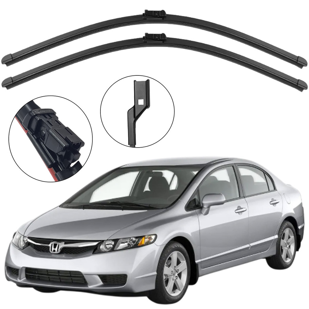 Kit Palheta Dianteira New Civic 2007 a 2011 Limpador de Parabrisa de Silicone