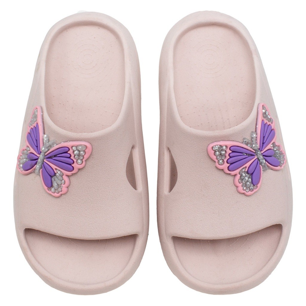 Chinelo Nuvem Infantil Slide Borboleta Menina Macio Leve Confortável Impermeável Antiderrapante