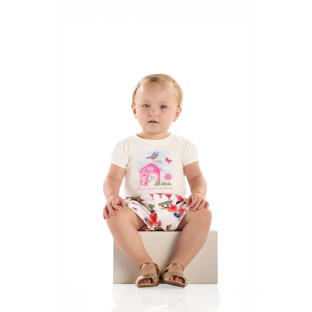 Conjunto Blusa Strass e Short Menina Quimby
