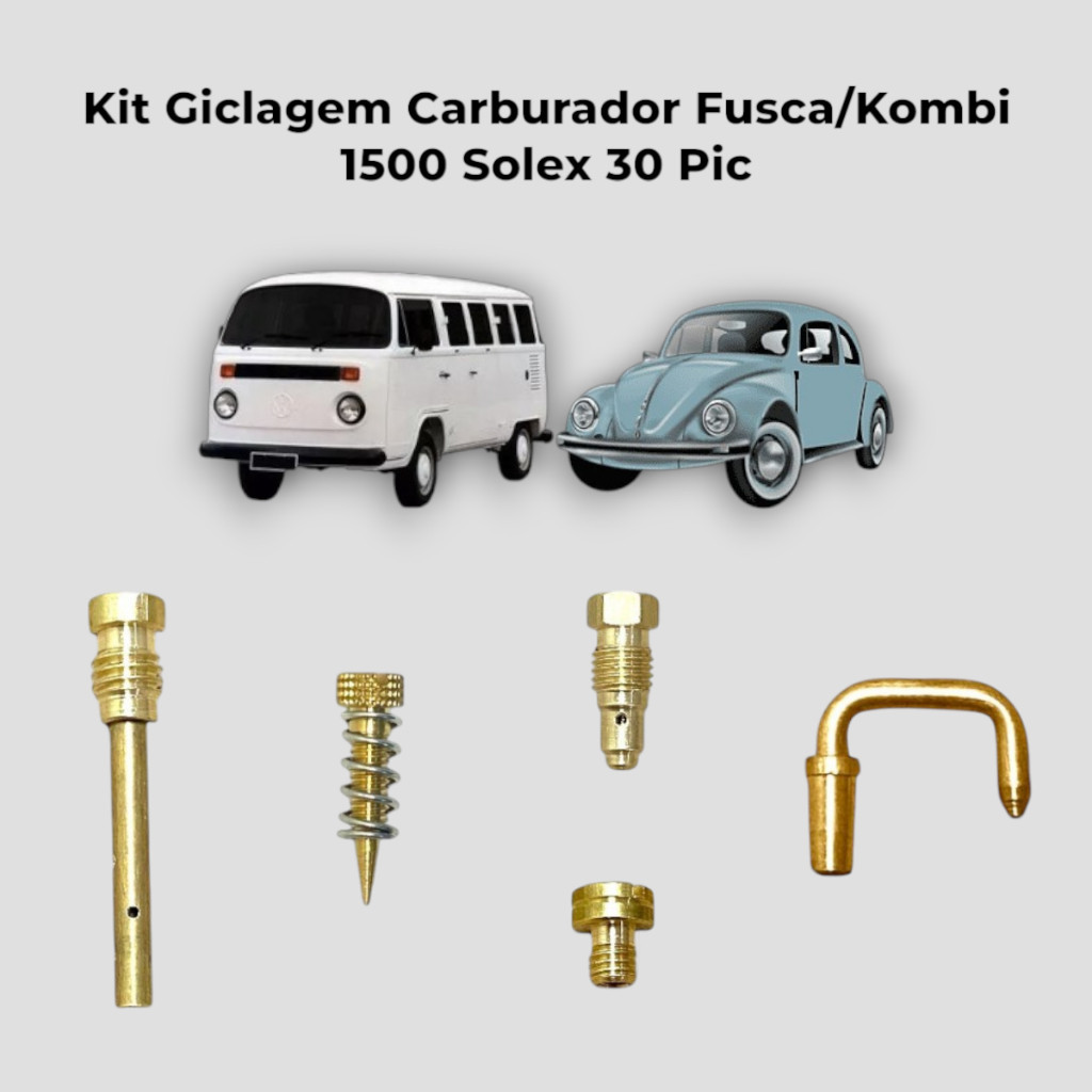 Kit Gicle Giclê Gicleur Giclagem Carburador Simples Fusca 1500 Solex 30 Pic