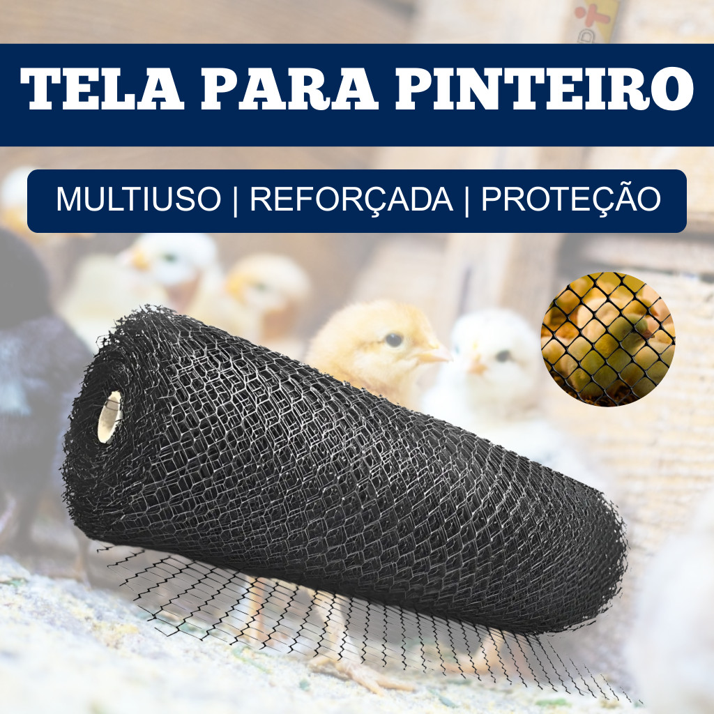 Tela Pinteiro PVC Multiuso Reforçada Plastico Criação Pintinhos Animais 1 metro Altura em Oferta na Shopee