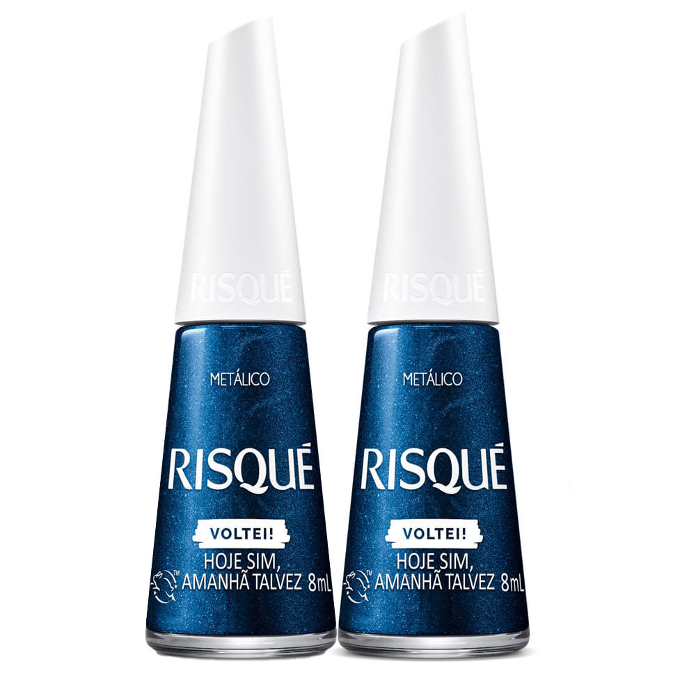 Kit 2 Esmalte Risqué Voltei Hoje Sim Amanhã Talvez Metálico 8ml em Oferta na Shopee