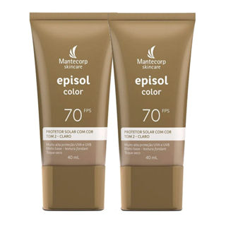 Kit 2 Protetor Solar Episol Color Tom 2 Claro FPS 70 40ml em Oferta na Shopee