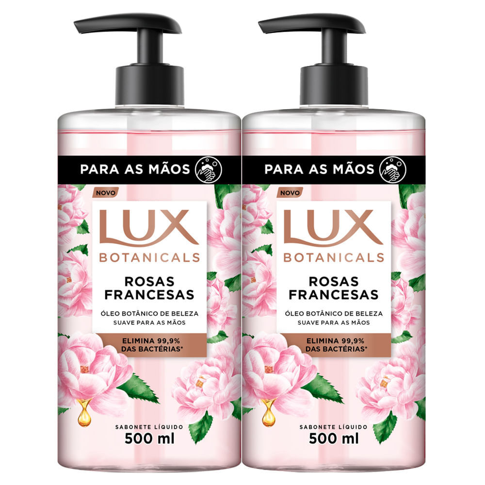 Kit 2 Sabonete Líquido Lux Botanicals Rosas Francesas 500ml