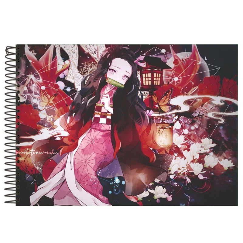 Caderno de Cartografia Nezuko Kamado Caderno Desenho 96Fls
