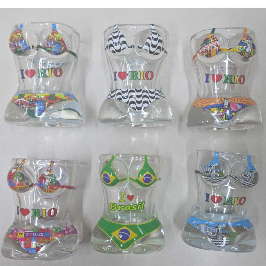 Copo Shot De Bebidas Formato Biquini Brasil Rio RJ Lembrança Coleção Shots Pronta Entrega em Oferta na Shopee