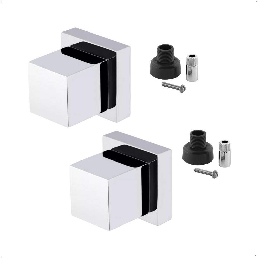 2 Acabamentos para Registro Quadrado 1/2 e 3/4 com Adaptador Docol