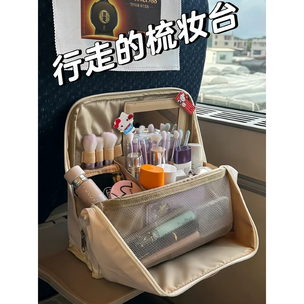 Bolsa cosmética tridimensional de grande capacidade para viagem feminina pode pendurar bagagem bolsa de higiene pessoal