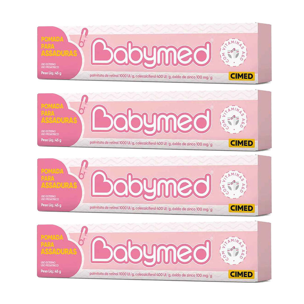 Babymed Rosa Pomada Assaduras 100mg Kit 4 - 45g - Cimed