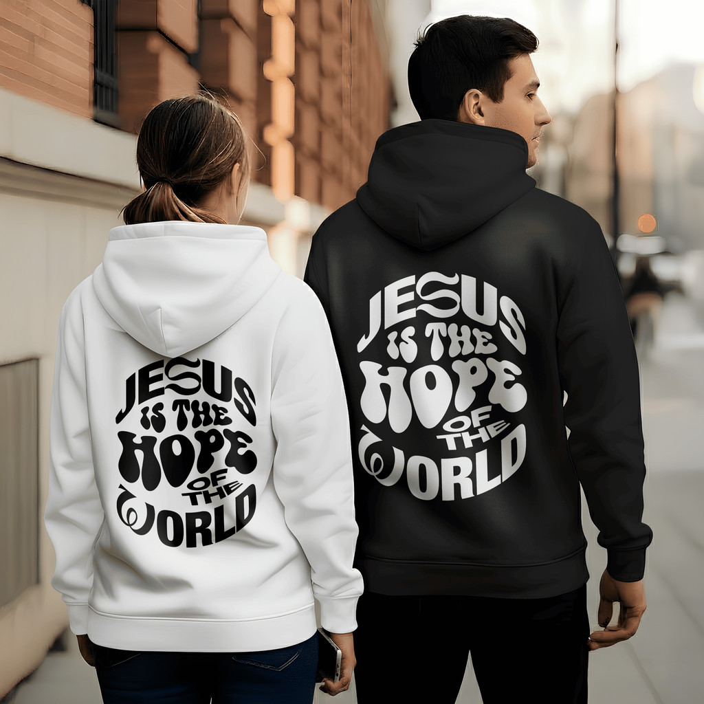 Moletom Canguru (1 Unidade) Casal Jesus Is The Hope Casal Jesus Casaco Algodão Unissex