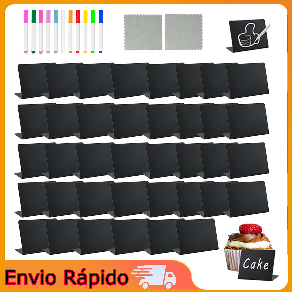 40 placas display identificador mesa buffet metálico