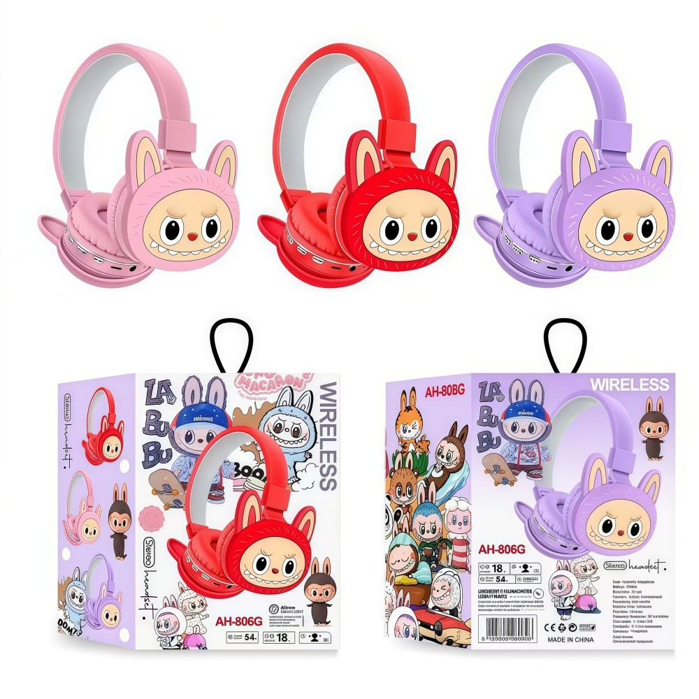 Fones Bluetooth TWS com Design Fofinho de Personagem Labubu – Alta Qualidade de Som e Compatibilidade Universal