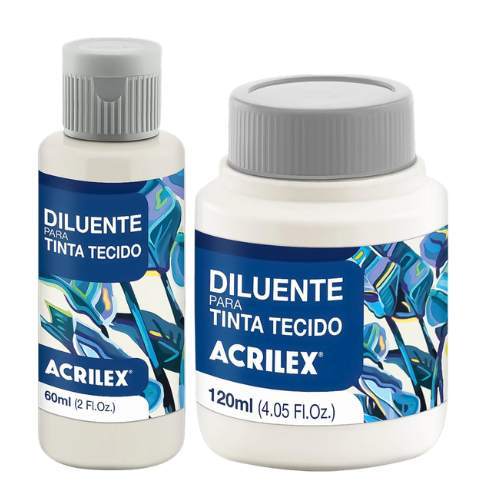 Diluente para Tinta de Tecido Acrilex 60ml/120ml | Original | Suaviza Cores e Facilita a Aplicação em Tecidos – Unidade