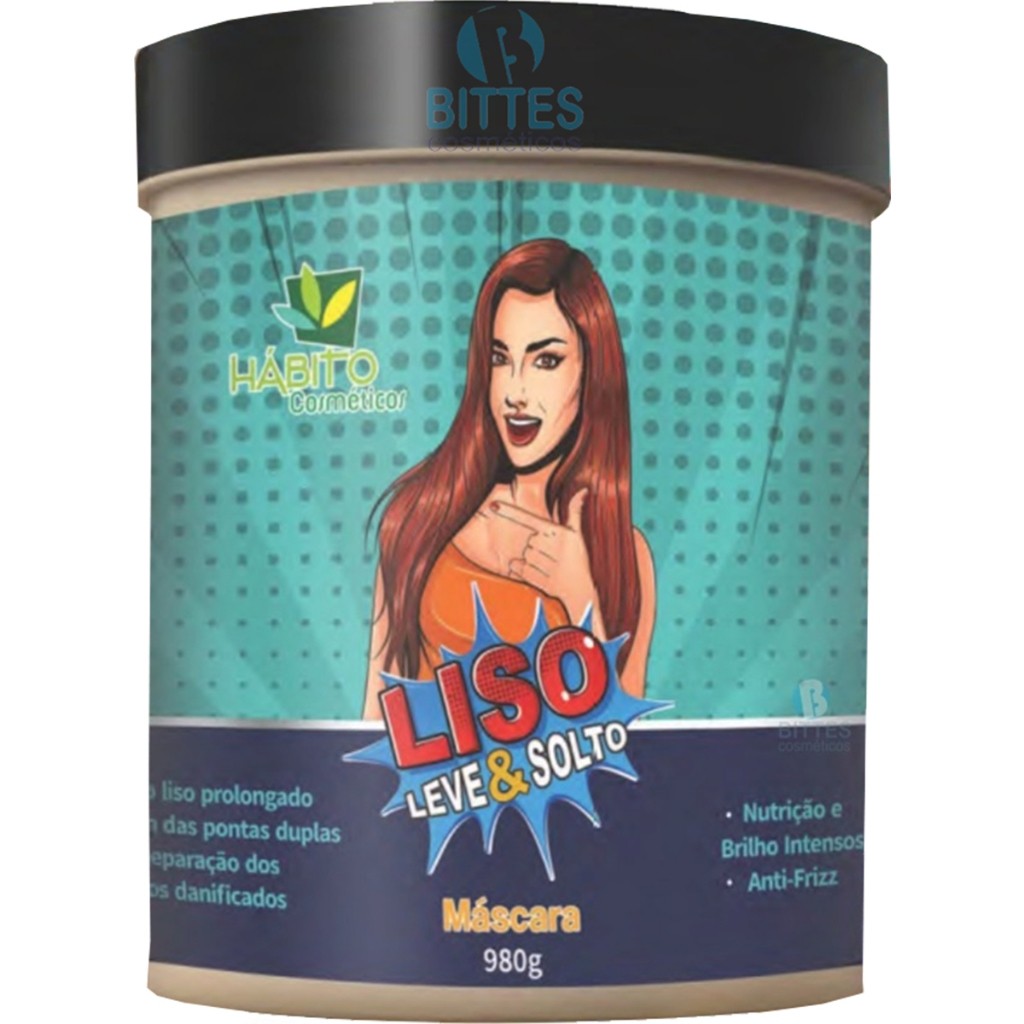 MÁSCARA LISO LEVE E SOLTO HÁBITO COSMÉTICOS REDUÇÃO DE VOLUME