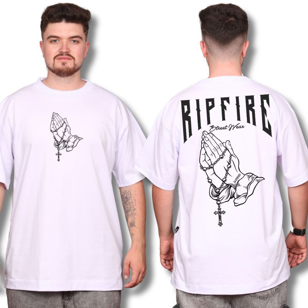 [Camiseta Premium em Algodão Puro]CC Ripfire Camiseta Oversized Masculina Camisa 100% Algodao Streetwear Blessed
