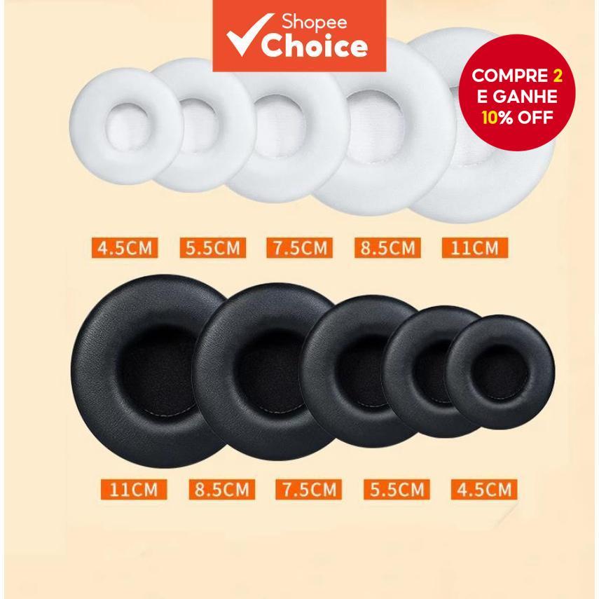 Almofadas De Couro PU 45-110mm Para Fones De Ouvido Sony AKG Sennheiser ATH Philips em Oferta na Shopee