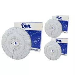 Kit 3 Caixa Disco Tacógrafo Semanal 125Km/h Com 10 Conjuntos de 7 Discos Diagrama Semanais DML