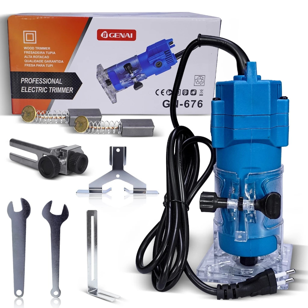 Aparador Elétrico Profissional 550W 35000RPM - Fresadeira Tupia com Acessórios em Oferta na Shopee