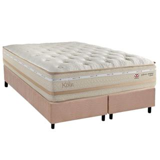 Conjunto Box Queen: Colchão Molas Herval Maxspring Koln + Base CRC Suede Clean (158x198) em Oferta na Shopee