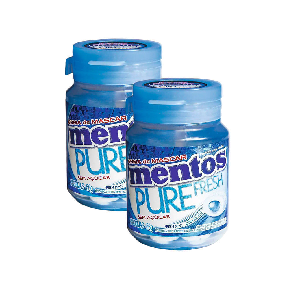 Kit 2 Chiclete Mentos Pure Fresh Sabor Fresh Mint Sem Açúcar 28 Unidades em Oferta na Shopee