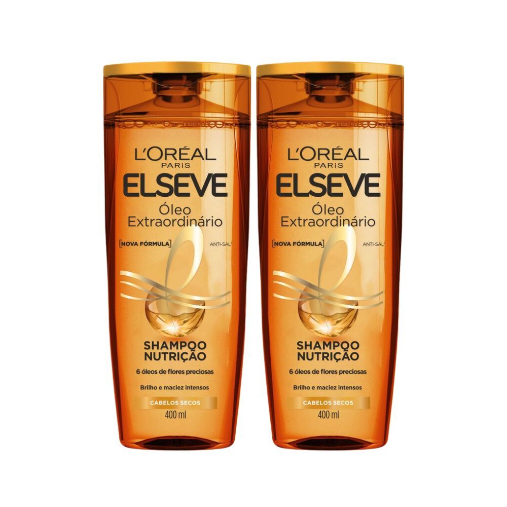 Kit 2 Shampoo Elseve Óleo Extraordinário Nutrição com 400ml em Oferta na Shopee