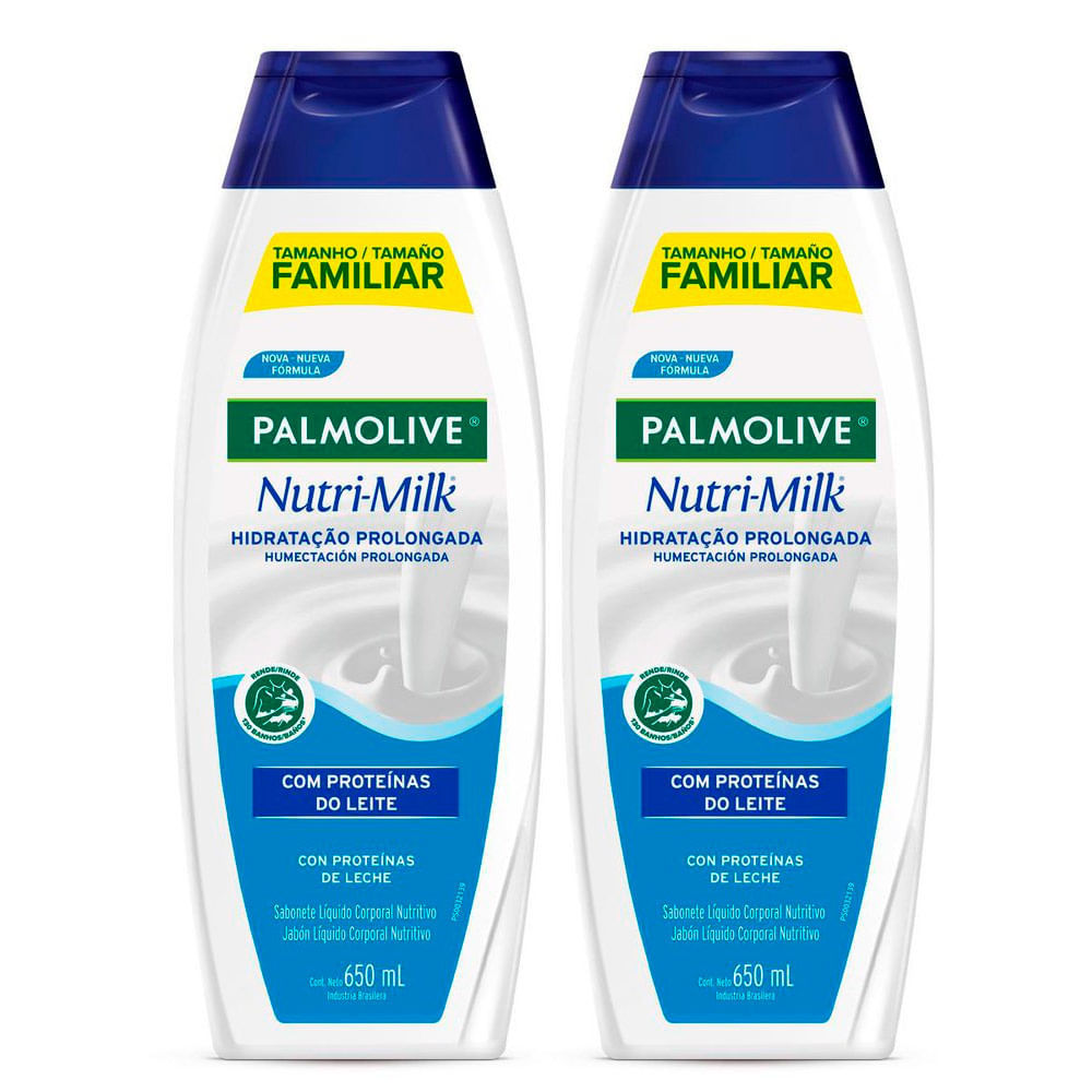 Kit 2 Sabonete Líquido para Corpo Palmolive Nutri-Milk Hidratação Prolongada 650ml