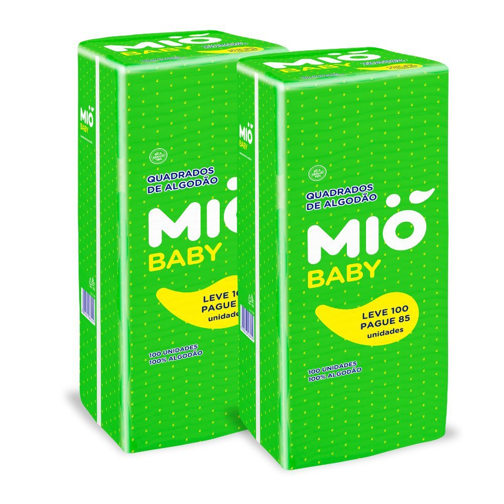 Kit 2 Algodão Mió Baby Quadrado Leve 100 Pague 85 Unidades em Oferta na Shopee