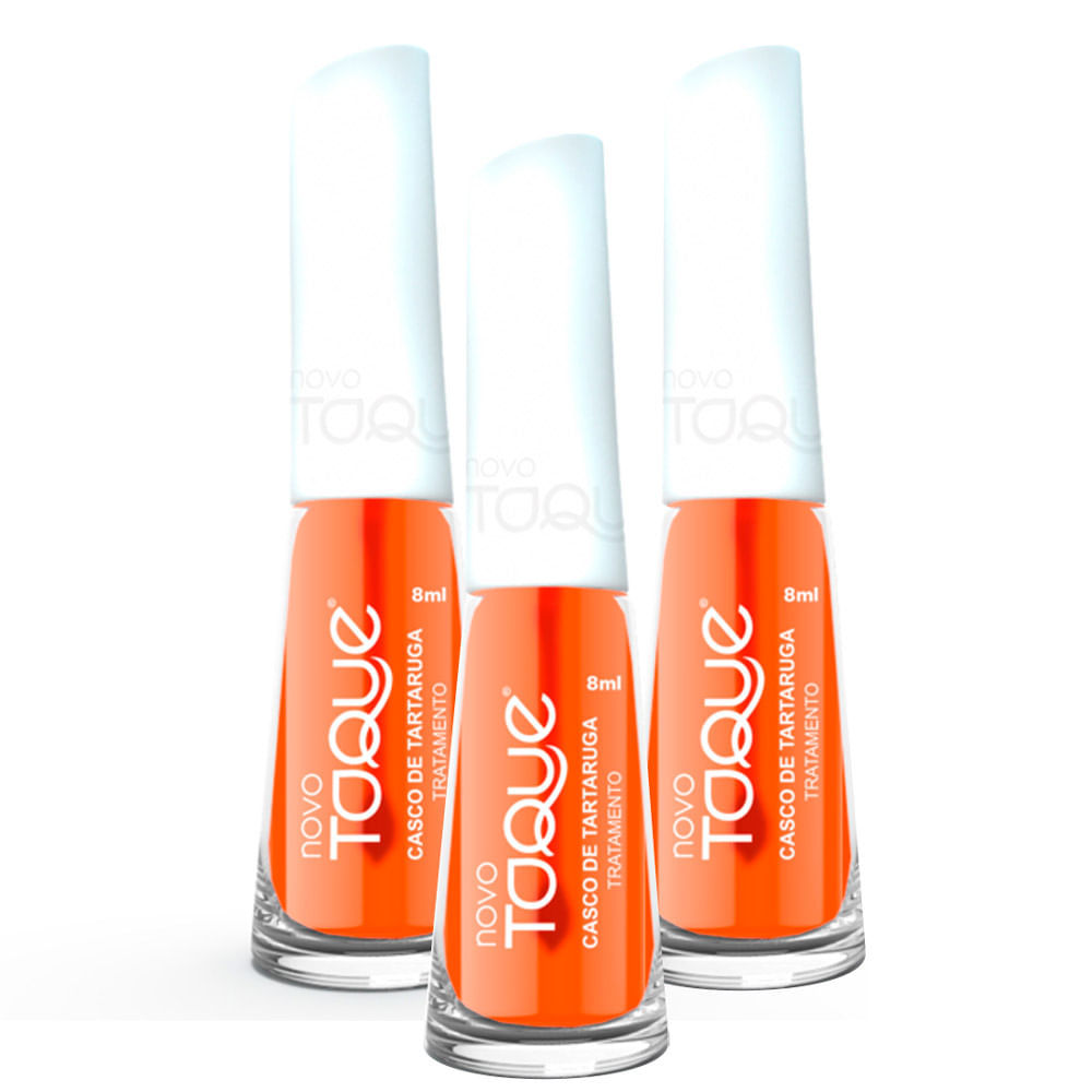 Kit 3 Esmalte Novo Toque Casco de Tartaruga Tratamento 8ml em Oferta na Shopee